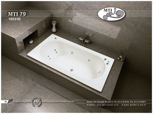 אמבטיה אקרילית מלבנית 180X90