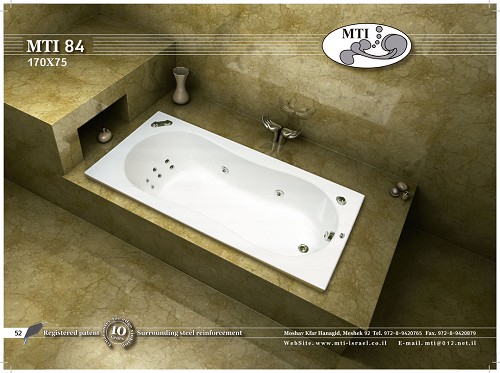 אמבטיה אקרילית מלבנית 170X75
